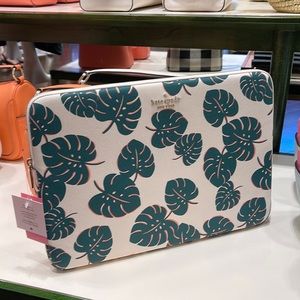 Kate Spade Darcy Monstera Leaves Laptop Sleeve Cream Multi